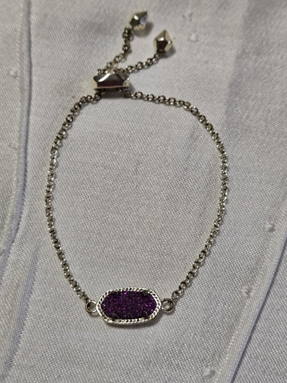 Kendra Scott Elaina Droozy/ Adjustable Slider Bracelet Fuchsia/ Mulberry Color